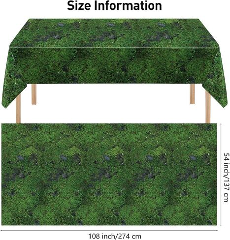 durony 2 Pieces Green Moss Pattern Plastic Tablecloth Green Leaves Tablecloth Waterproof Party Table Cover for Plants Nature Themed Party Table Decor, 108 x 54 Inch in Saudi Arabia
