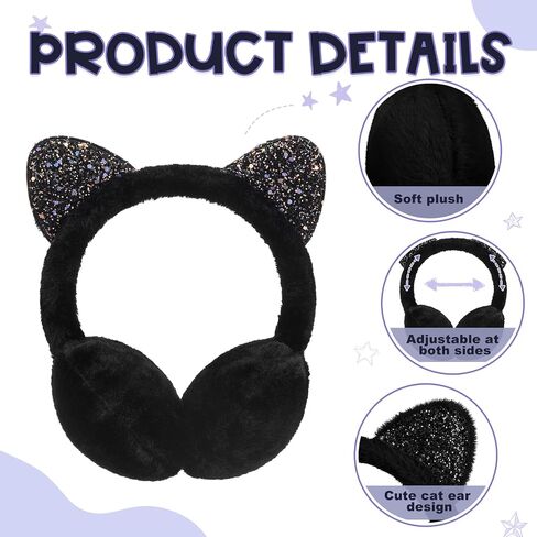 Hercicy Toddler Winter Earmuffs and Kids Gloves Set, Winter Kids Earmuff Warm Ear Muffs, 1 Pair Knit Gloves, Ages 3-10 in Saudi Arabia