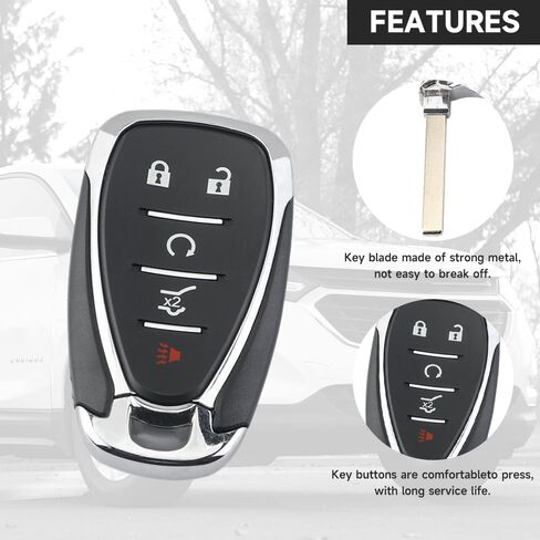 Key Fob Cover Shell Case Replacement 5 Buttons Key Fob Remote Control Shell Case - Compatible for Chevrolet Equinox 2018-2021 for Chevrolet Blazer 2019-2020 - Replace Part M3N-40821302 HYQ4AA in Saudi Arabia