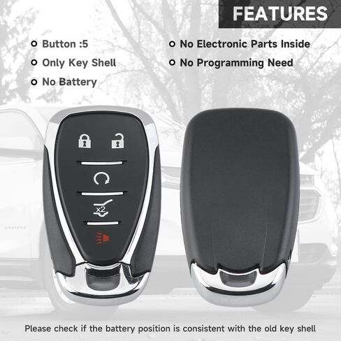 Key Fob Cover Shell Case Replacement 5 Buttons Key Fob Remote Control Shell Case - Compatible for Chevrolet Equinox 2018-2021 for Chevrolet Blazer 2019-2020 - Replace Part M3N-40821302 HYQ4AA in Saudi Arabia
