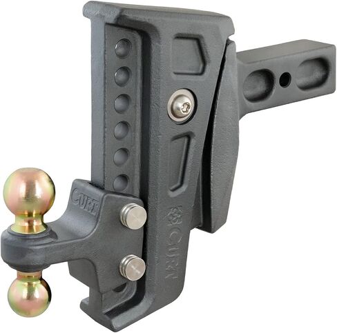 CURT 45951 Rebellion XD Adjustable Cushion Hitch Ball Mount, 2-Inch Receiver, 15,000 lbs, 6-Inch Drop, Black in Saudi Arabia
