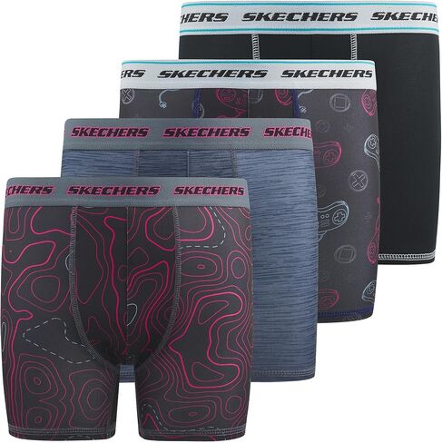 Sketchers Boys Underwear 4 Pack Boxer Briefs for Boys Durable Stretch Breathable Moisture Wicking in Kuwait