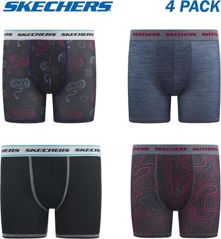 Sketchers Boys Underwear 4 Pack Boxer Briefs for Boys Durable Stretch Breathable Moisture Wicking in Kuwait