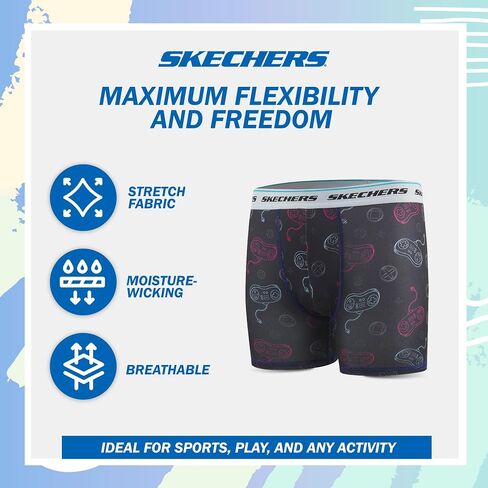 Sketchers Boys Underwear 4 Pack Boxer Briefs for Boys Durable Stretch Breathable Moisture Wicking in Kuwait