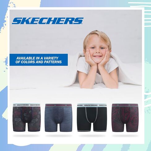 Sketchers Boys Underwear 4 Pack Boxer Briefs for Boys Durable Stretch Breathable Moisture Wicking in Kuwait