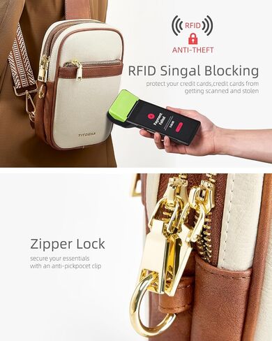 Titosha Anti Theft Small Sling Bags for Women RFID Blocking Cross Body Travel Purse Fanny Packs with Anti-Pickpocket Clip in Saudi Arabia