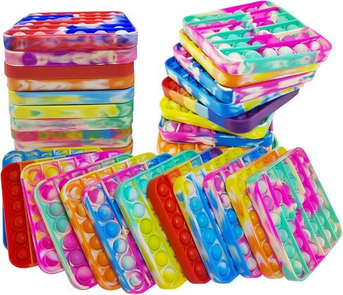 12 PCS Pop Fidget Sensory Toys for Party Favors,Push Pop Bubble Silicone Squeeze Sensory Toys for Kids Adult Autism Special Needs Stress Relief Gift for Birthday Christmas Valentine Classroom Prizes in Saudi Arabia