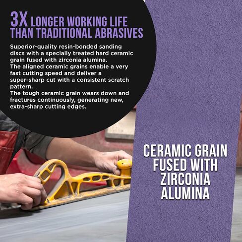 Dura-Gold Premium 150 Grit PSA Purple Film Ceramic Longboard Sandpaper, 2-3/4" Wide Continuous 20 Yard Roll - Self Adhesive Stickyback for Auto & Wood Air File Long Board Sanders, Hand Sanding Blocks in Saudi Arabia