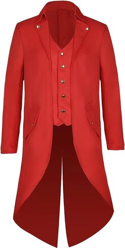 Men's Medieval Gothic TailCoat Steampunk Coat Renaissance Vampire Cosplay Costume Halloween in Saudi Arabia