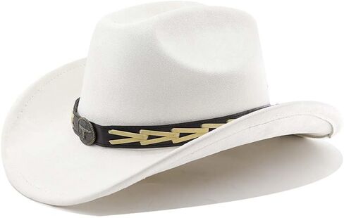 Western Cowboy Hat for Women Men with Band Wide Brim Suede Cowboy Cowgirl Hat Western Style Hat in Saudi Arabia