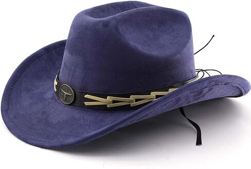 Western Cowboy Hat for Women Men with Band Wide Brim Suede Cowboy Cowgirl Hat Western Style Hat in Saudi Arabia