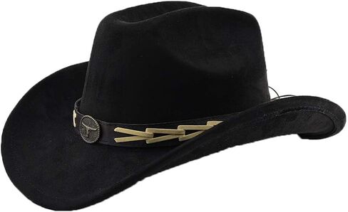 Western Cowboy Hat for Women Men with Band Wide Brim Suede Cowboy Cowgirl Hat Western Style Hat in Saudi Arabia