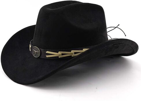 Western Cowboy Hat for Women Men with Band Wide Brim Suede Cowboy Cowgirl Hat Western Style Hat in Saudi Arabia