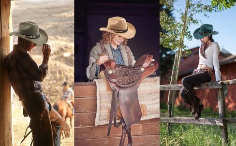 Western Cowboy Hat for Women Men with Band Wide Brim Suede Cowboy Cowgirl Hat Western Style Hat in Saudi Arabia