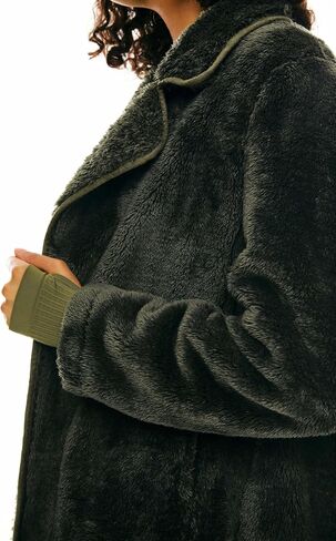 Orolay Women's Winter Fuzzy Fleece Jacket Long Sleeve Lapel Open Front Cardigan Faux Fur Coat with Pockets in Saudi Arabia