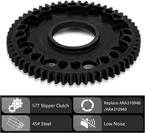 GLOBACT Steel 57T Spur Gear 0.8Mod ترس تفاضلي لـ 1/10 Arrma Senton Granite Big Rock Kraton Outcast 1/8 Typhon ترقية استبدال Arrma ARA310945 in Kuwait
