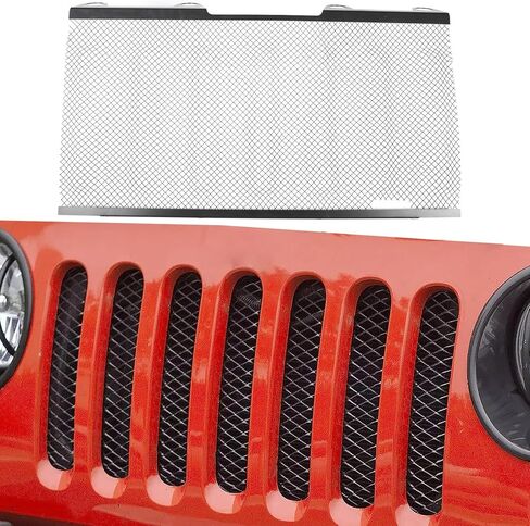 حشوة شبكية متوافقة مع جيب رانجلر JK JKU 2007-2018، حشوات شبكية أمامية معدنية بفتحة شبكية سوداء in Kuwait