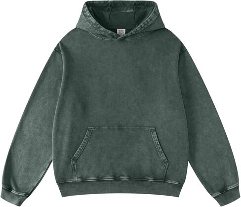 Mens Oversized Hoodie Couples Terry Heavyweight Hoodies Pullover Vintage Acid Wash Hoodie Sweatshirts Streetwear in Kuwait