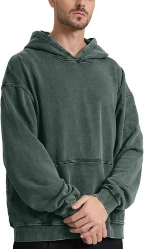 Mens Oversized Hoodie Couples Terry Heavyweight Hoodies Pullover Vintage Acid Wash Hoodie Sweatshirts Streetwear in Kuwait