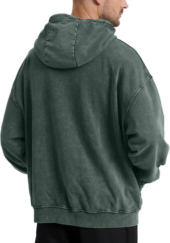 Mens Oversized Hoodie Couples Terry Heavyweight Hoodies Pullover Vintage Acid Wash Hoodie Sweatshirts Streetwear in Kuwait