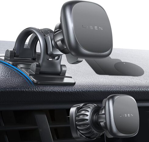 حامل هاتف السيارة LISEN [6 مغناطيسات أقوى] حامل هاتف مغناطيسي للسيارة، حامل هاتف مغناطيسي 360 درجة متوافق مع iPhone 14/14 Pro Max/iPhone 13 in Kuwait