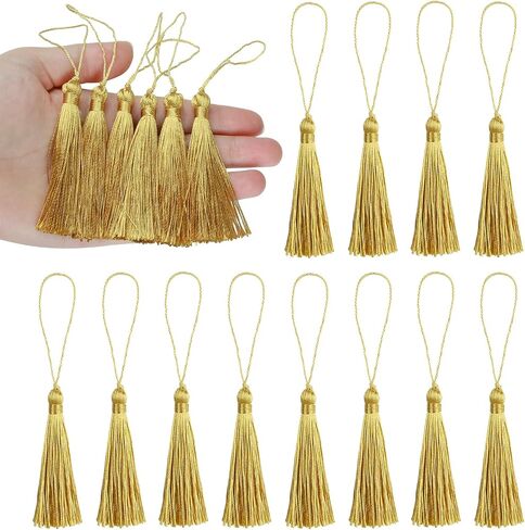 BEL AVENIR 20pcs 5inch Silky Floss Carft Tassel Keychain Tassel with 2.5inch Cord Loop Earring Jewelry Making,Souvenir,DIY Accessory in Saudi Arabia