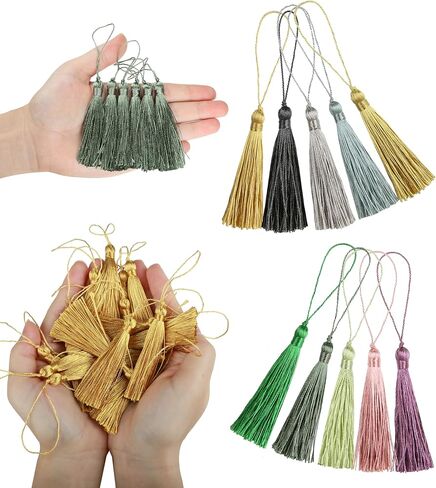 BEL AVENIR 20pcs 5inch Silky Floss Carft Tassel Keychain Tassel with 2.5inch Cord Loop Earring Jewelry Making,Souvenir,DIY Accessory in Saudi Arabia