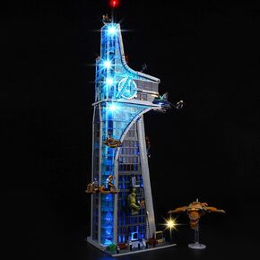 Kyglaring LED Lighting Kit for Lego 76269 Marvel Avenger Tower Building Set (No Model), Lights Set Compatible with Marvel Lego 76269 - Without Building Set(RC Sound Version)