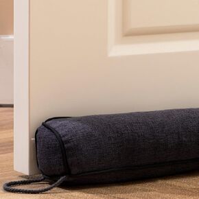Sunolga 36 Inch Heavy Duty Door Draft Stopper, Sturdy Linen Sound Proof Draft Guard for Doors and Windows, Easy Install Under Door Noise Air Stopper for Gaps Up to 3 Inch, Gray