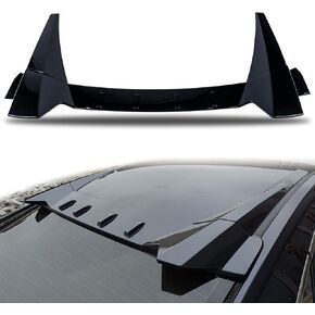 Window Rear Roof Spoiler 3 Pieces Wing Type R Style Compatible with Honda Civic 2016-2021 4 Door Sedan Automotive Body Kits,Glossy Black