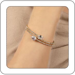 Sparkly Rhinestone Cuff Bangle Bracelet for Women Layered Crystal Half Open Cuff Tennis Wrist Bracelet Bridal Wedding Bracelet Jewelry