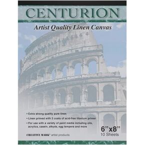 Centurion Artist Professional Linen Canvas Paper Pad for Painting, 10 Sheets 6" x 8"