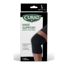 Curad Knee Support, Elastic Pull-Over, Black, Small
