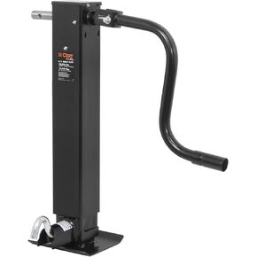 CURT 28512 Direct Weld On Heavy-Duty Trailer Jack, 12,000 lbs. 12-3/8 Inches Vertical Travel, Black