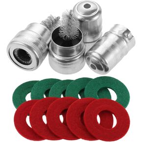 2 Pcs Battery Terminal Cleaning Brush and 10pcs Battery Terminal Anti-Corrosion Washers Protector Fiber 5 Green & 5 Red for Car Marine Boat Battery