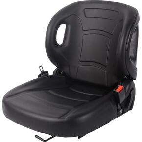 Universal Forklift Seat with Seat Belt, Tractor Seat with 70°-120° Adjustable Angle Back Foldable Forklift Seat PVC Mower Seat for Tractor,Excavator Skid Loader Backhoe Dozer Telehandler