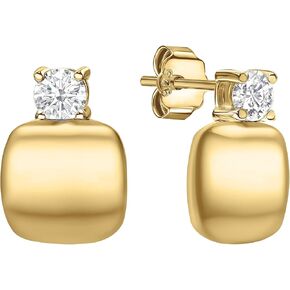 18K Yellow/White Gold Plated Silver Earring With 0.50 TCW Lab Grown Diamond (D-E Color,Round Brilliant Shape,VS Clarity) Earrings For Women, Gift For Her, Jewelry For Women Comes With Gift Box
