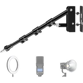 Takerers Ring Light Wall Mount: Save Space, 180º Flexible Rotation - Wall Mount Triangle Boom Arm with 3/8 & 1/4 screw for Photography Light, Monolight, Softbox, Umbrella, Reflector, Max Length 51inch