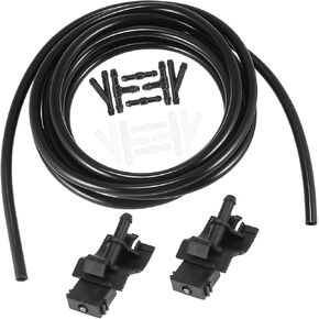 Front Windshield Washer Hose Kit Fit for Toyota 4Runner with 3 Meter Washer Fluid Hose 12 Pcs Hose Connectors - Pack of 15 Black Item Replacement