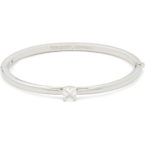 Kate Spade New York, Womens, Hinged Bangle, Clear/Silver, One Size