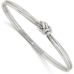 IceCarats 925 Sterling Silver Love Knot Slip On Bangle Charm Bracelet