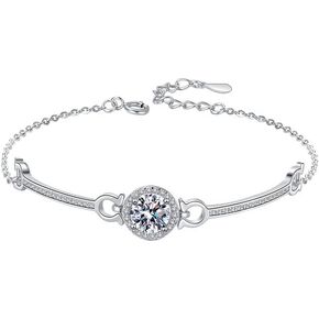 18K Gold Diamond Bracelet with 1ct Round D-color VS1 Diamond - Very Good Cut, Luxurious Diamond Bangle for Women, Perfect for Wedding and Birthday Gift