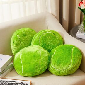 Gerrii 4 Pcs Basketball Softball Football Soccer Volleyball Tennis Pillow Sports Pillow Fluffy Plush Stuffed Throw Pillow Sport Theme Cushion Plush Stuffed Pillow Gift for Decor (Volleyball)