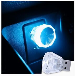 AUCELI USB سيارة LED أضواء الغلاف الجوي، 2PCS السيارات الداخلية سقف ضوء الليل، أضواء الديكور الصغيرة المحمولة، التوصيل والتشغيل مصباح المحيطة الرومانسية، اكسسوارات المركبات لغرفة ديسكو عيد ميلاد غرفة المنزل in Kuwait