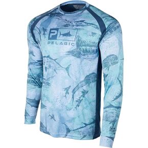 قميص صيد السمك Vaportek للرجال من PELAGIC، بأكمام طويلة، حماية من الأشعة فوق البنفسجية 50+، جيد التهوية وخفيف الوزن in Kuwait