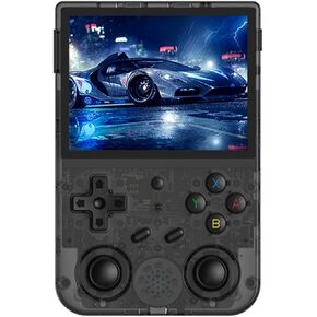 RG353V Handheld Game Console 3.5-Inches Display Dual OS Android 11, Linux System, RK3566 Chip Built-in 16G + 64G TF Card and 4000+ Games(Purple)