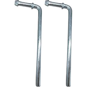 2PCS 7.4 Inch 90° Bend Universal Weld in Exhaust Hanger Rods, Carbon Steel Galvanised Exhaust Pipe Hanger for Exhaust System(90° bend)