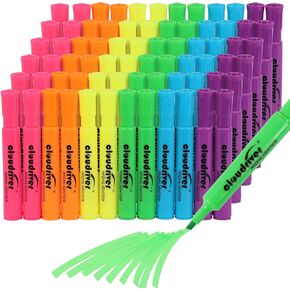 cloudriver Highlighters Bulk Pack of 72, Assorted Color, Chisel Point, Quick Drying Ink, Highlighters Suitable For Classroom, Office And Shop