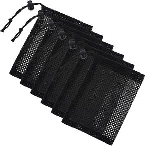 6 Pcs Small Mesh Bag, 6 X 4" Mesh Drawstring Bag, Portable Nylon Storage Bags, Small Mesh Bag, Small Travel Stuff Bags