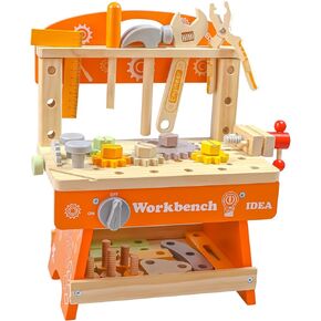 Kids Tool Bench,Wooden Toddler Tool Bench with 39 Accessories,6 Tools,Multi-Function Learning Educational Kids Workbench, Tool Bench Gift for Boys, Girls Age 2 3 4 5